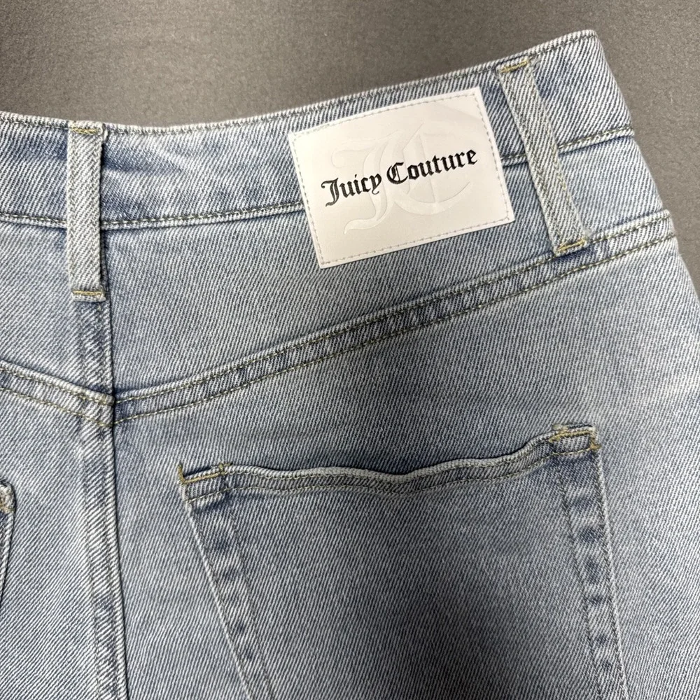Juicy Couture Cargo Jeans Sz 30 (28x34) Wide Leg Distressed Faded Boho Y2k Denim